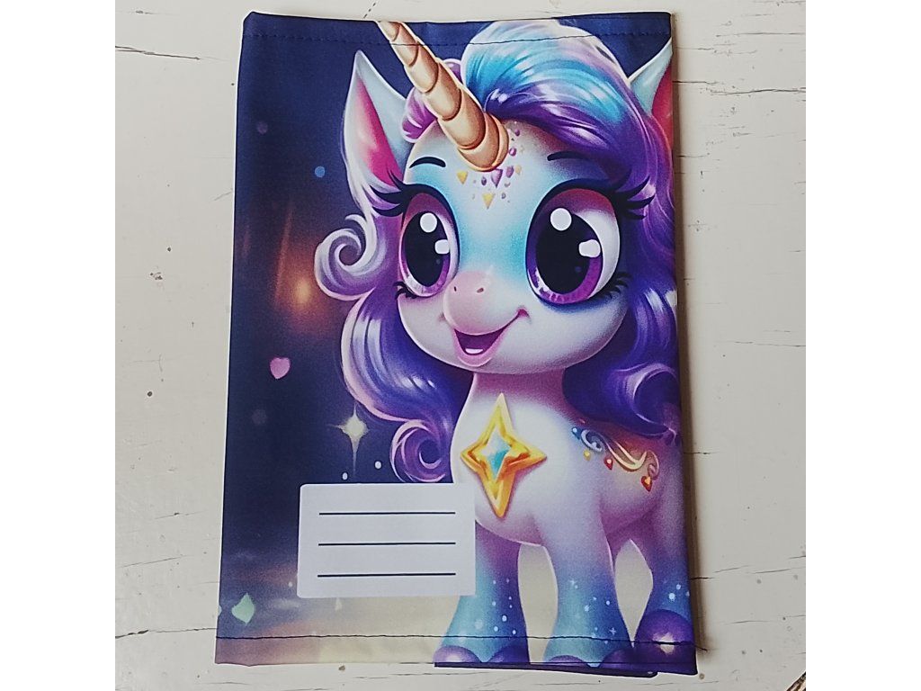 Látkový obal na sešit A5 baby Unicorn